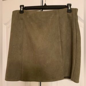 Green mini skirt